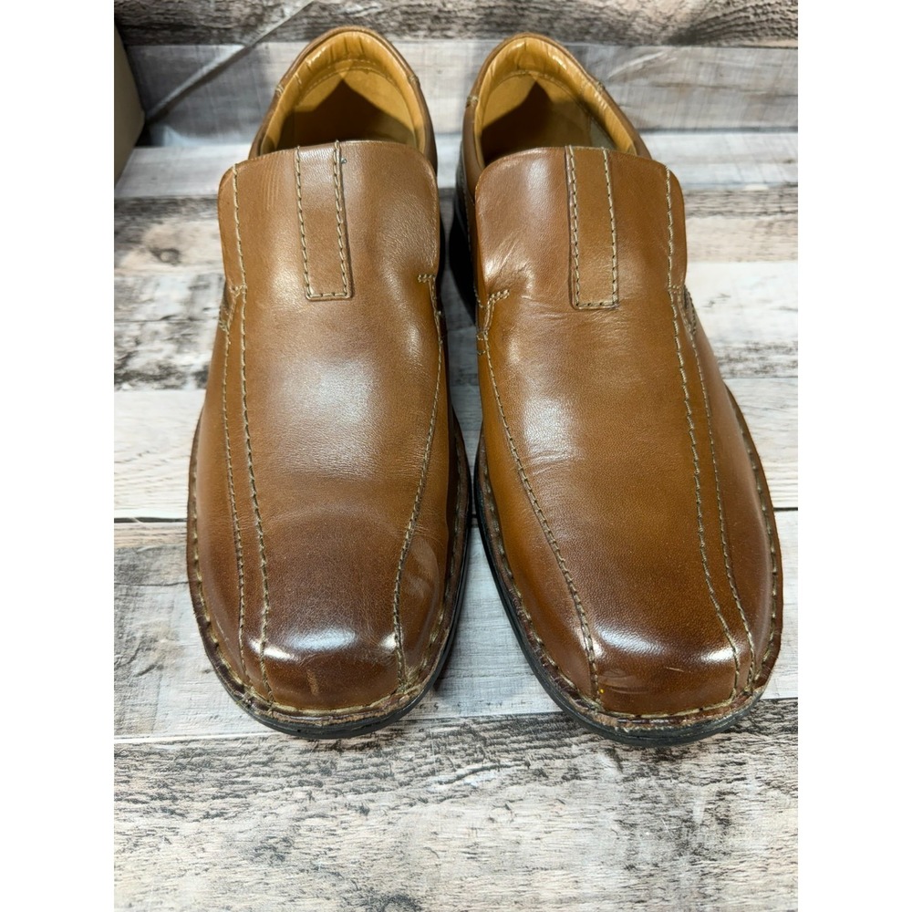Clarks Men Escalade Step Loafer Dress Shoes Brown Leather Size 8 - Picture 5 of 10